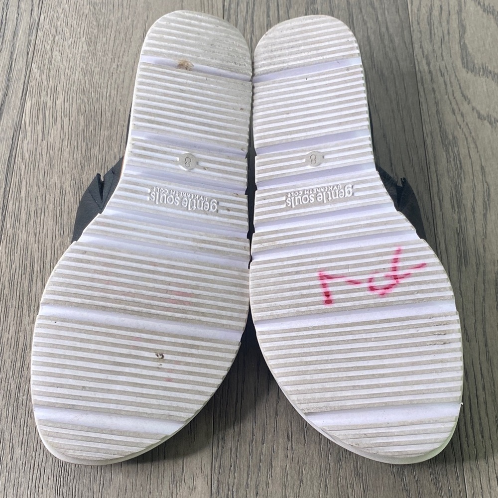 Gentle Souls By Kenneth Cole Black Leather Slide Sandals Women’s Size 8 - Picture 9 of 11